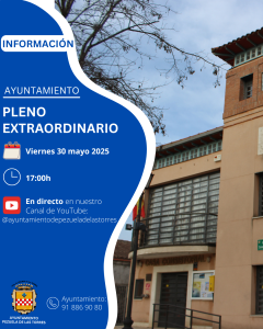 Convocatoria Pleno Extraordinario para el 30 de mayo 2025